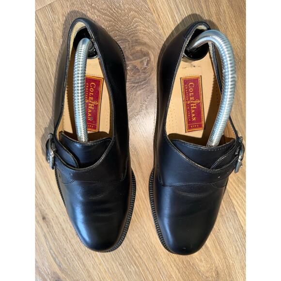 Cole Haan Monk Strap Buckle Leather Dressy Shoes Black Men's - Size 8.5 - X6 - Picture 4 of 12